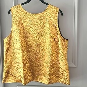 JCrew collection gold mattalic sleeveless top.
